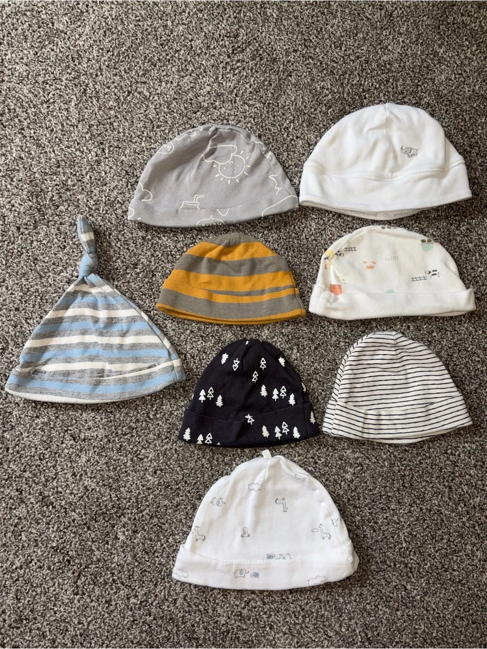 Lot of 8 Baby Beanie Hat  - Janie and Jack, Tahari, Gerber, Carters